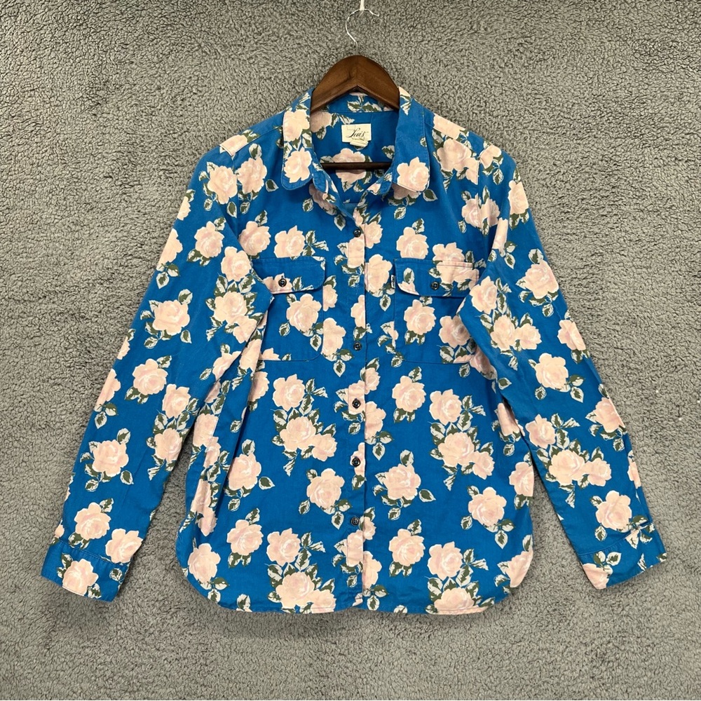 Levi's Floral Button Shirt Flowers Blue Pink Women Size Medium